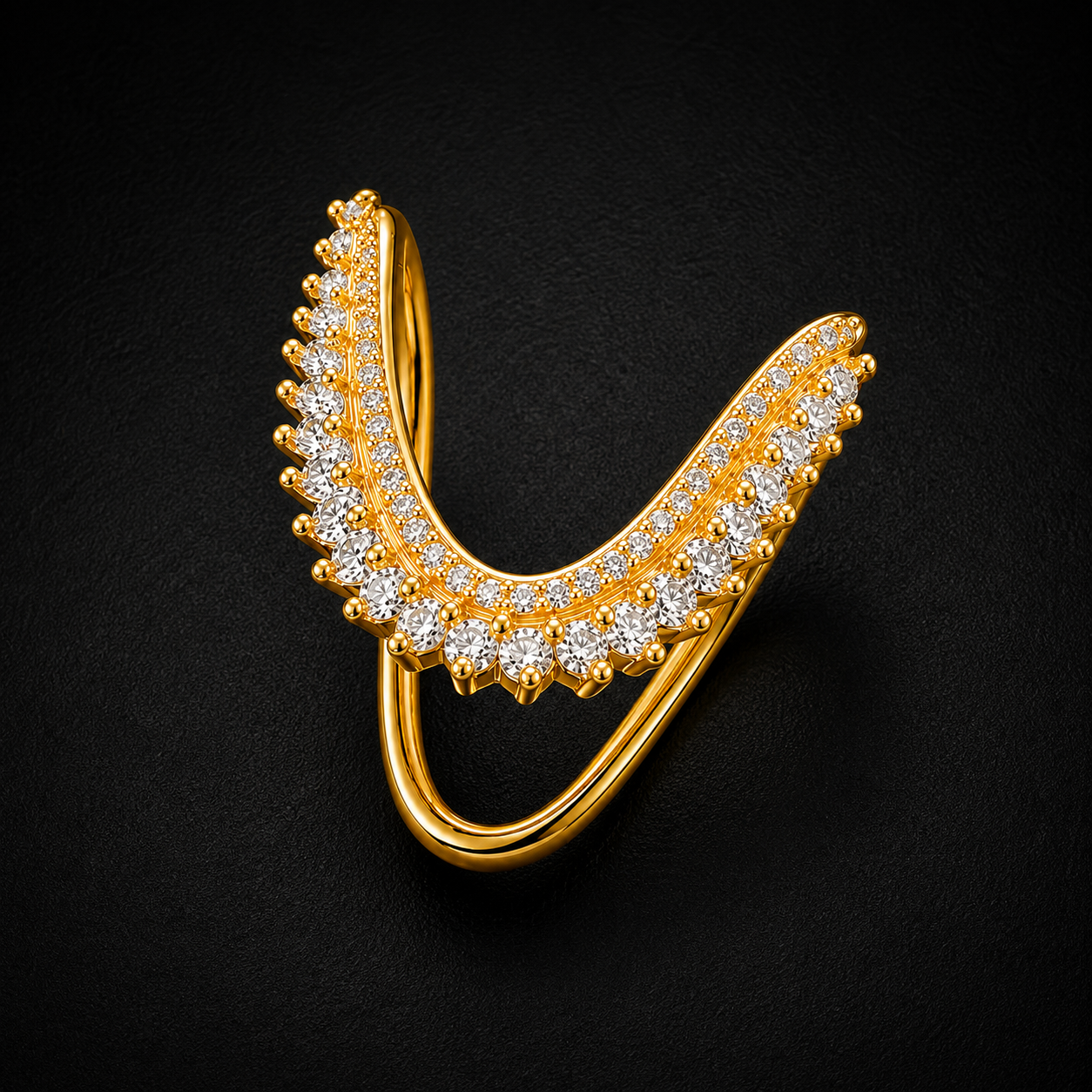 Gold-Plated 925 Silver CZ Vanki Ring | Traditional Adjustable Ring