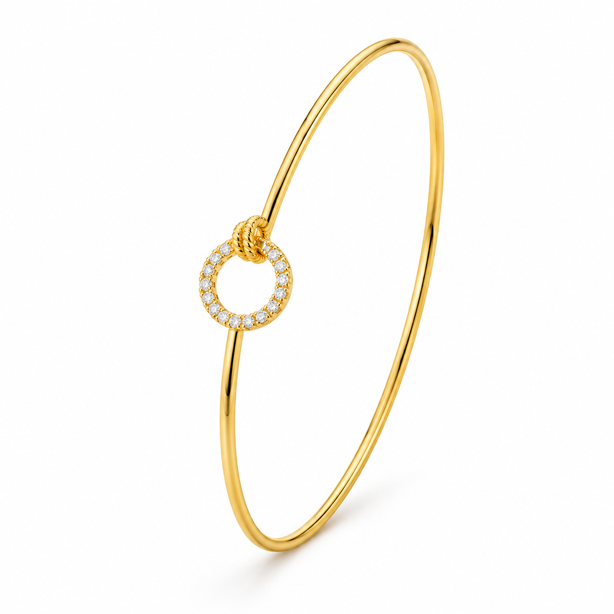 Circular Diamond Gold Bangle 2.530Gram