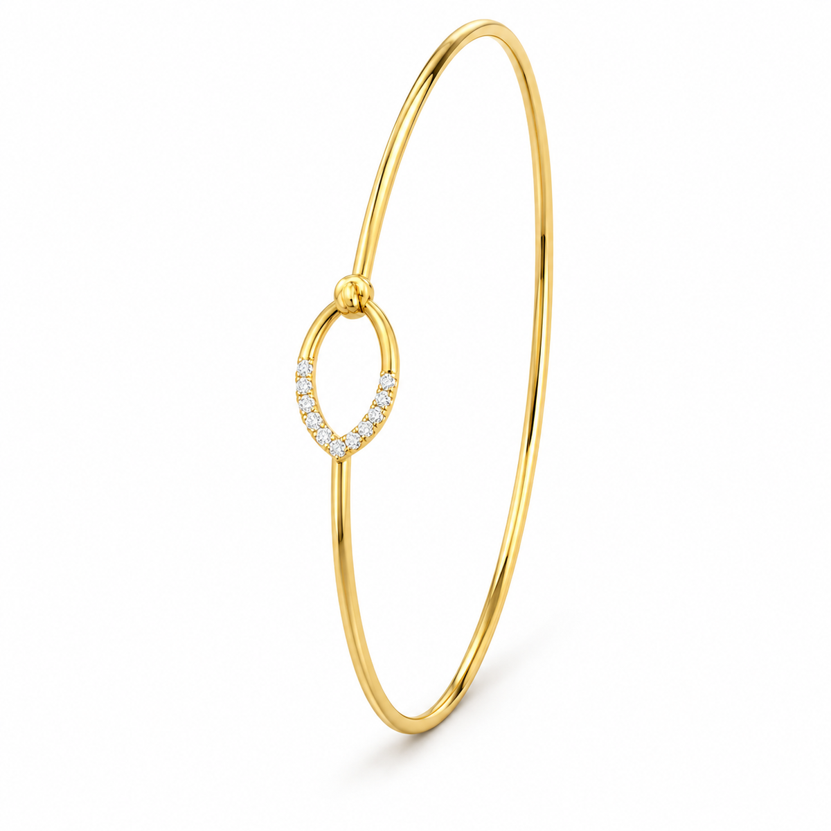 Circular Diamond Gold Bangle 2.570Gram