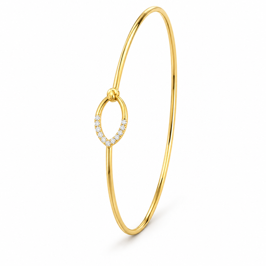 Circular Diamond Gold Bangle 2.570Gram