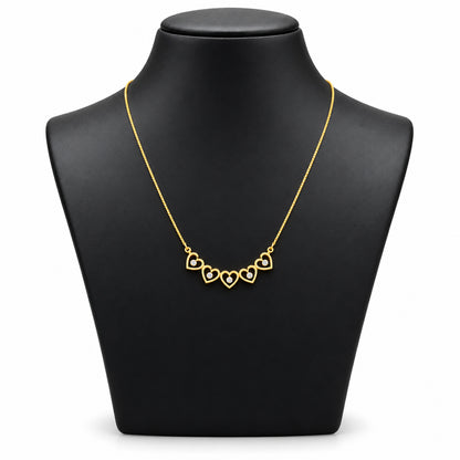 Five Heart Diamond Gold Necklace