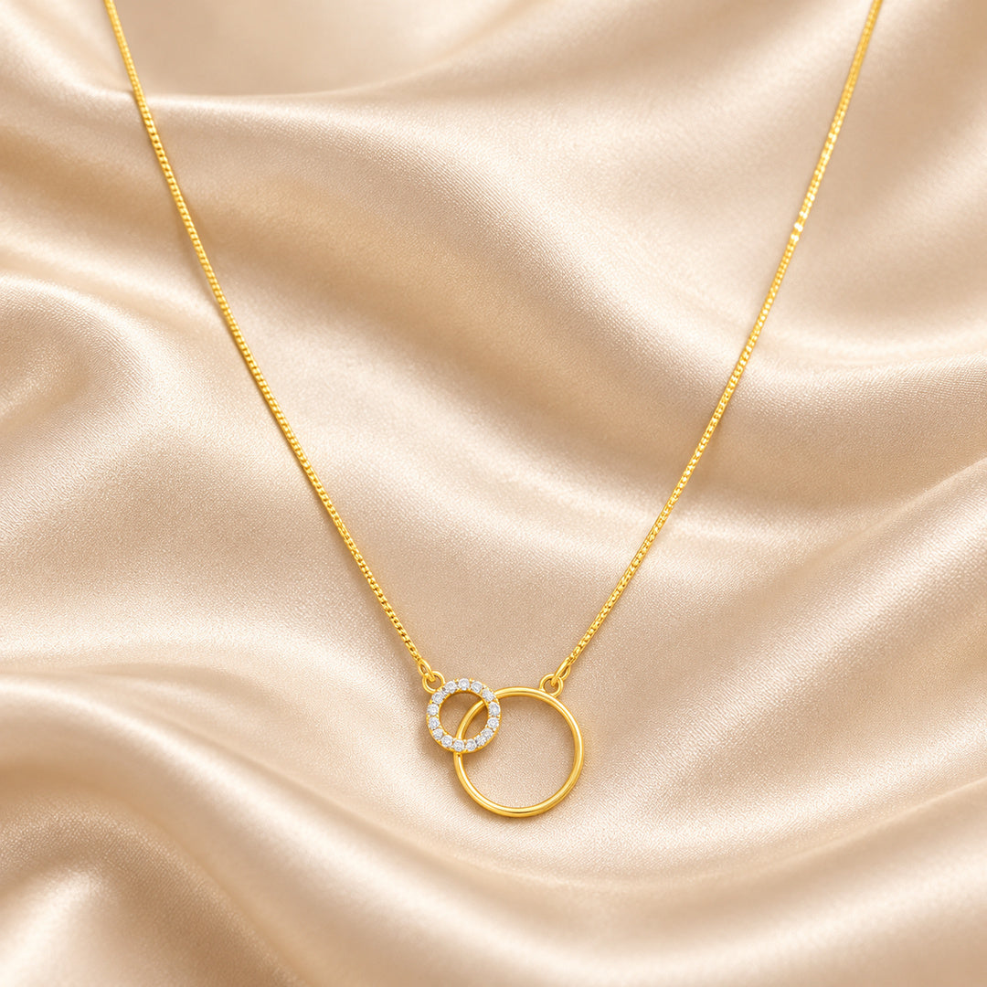 Circle Diamond Gold Necklace