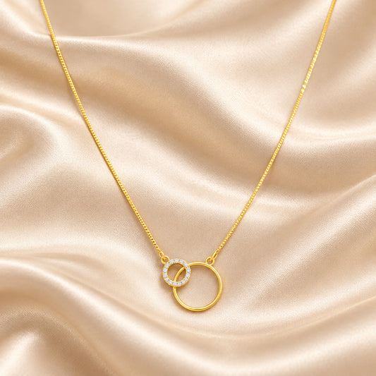 Circle Diamond Gold Necklace