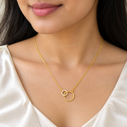 Circle Diamond Gold Necklace