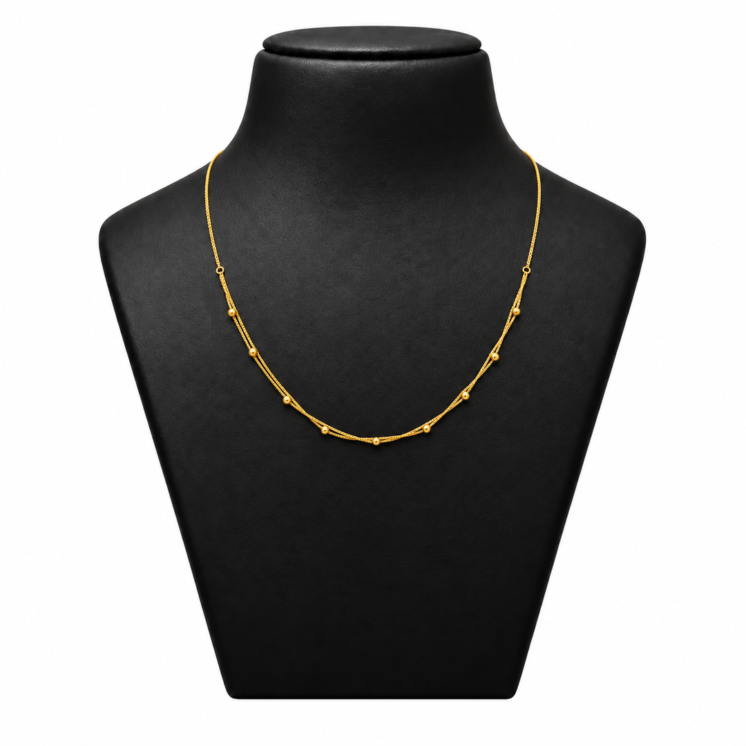 18K Double Layer Ball Chain 1.110 Gram