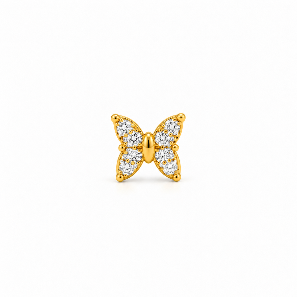 Gold Butterfly Diamond  Nosepin