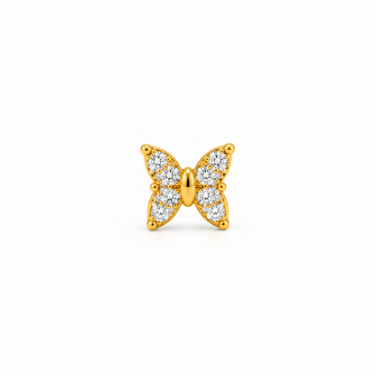 Gold Butterfly Diamond  Nosepin