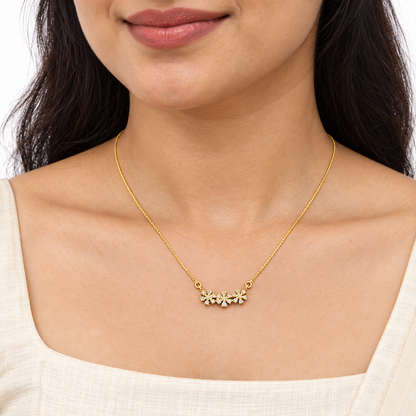 9K Gold Floral Trio Necklace