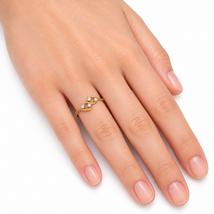 Diamond Four Stone Infinity Wave