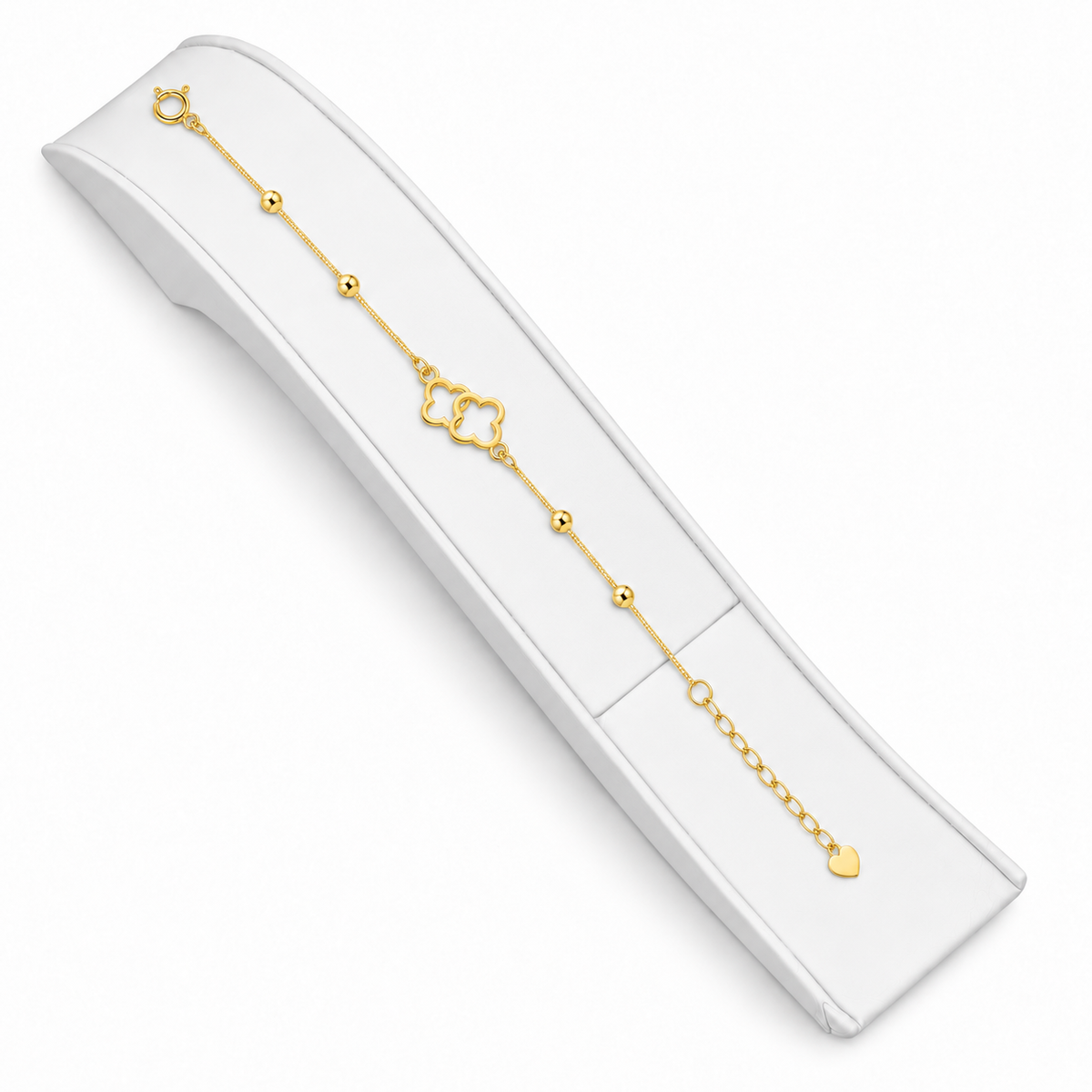 18K Golden Harmony Double Heart Bracelet 0.990Gram