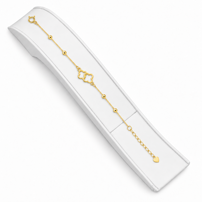 18K Golden Harmony Double Heart Bracelet 0.990Gram