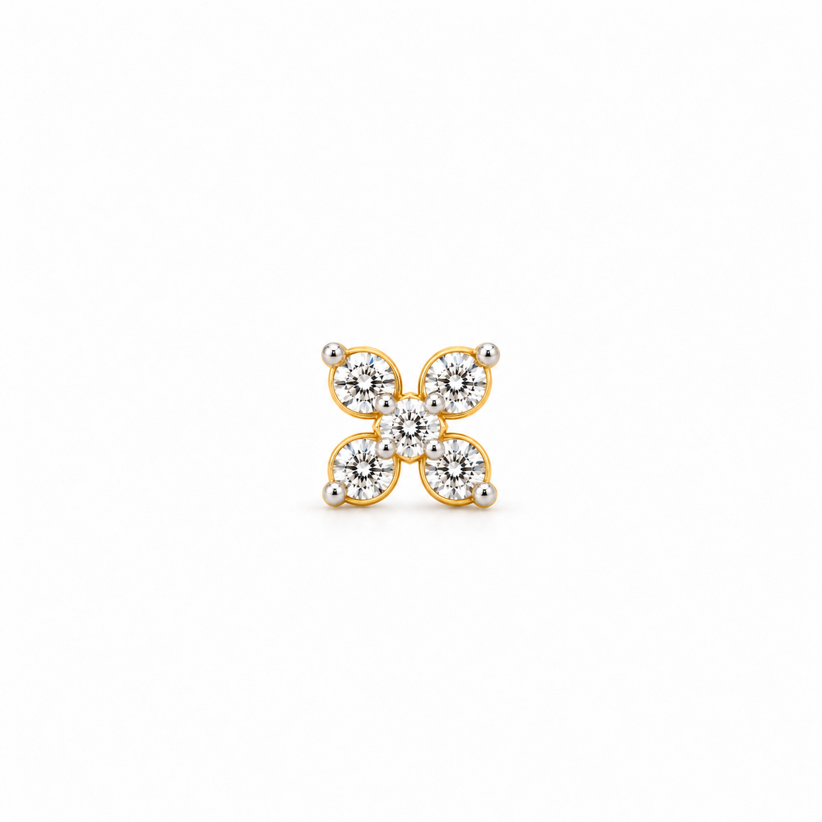 Four-Petal Diamond Flower Nosepin