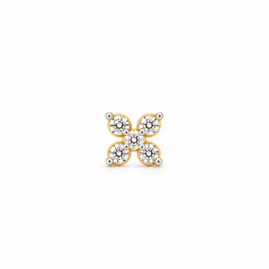 Four-Petal Diamond Flower Nosepin