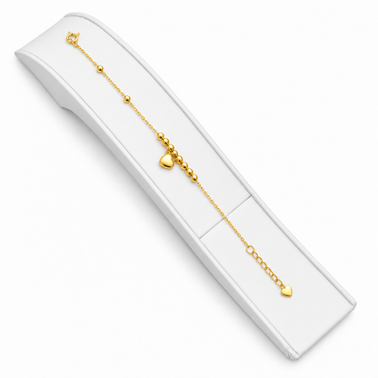 18K Golden Bliss Heart Charm Bracelet 0.710Gram