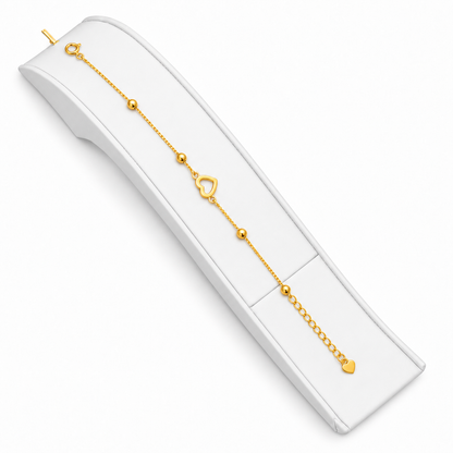 18K Golden Love Open Heart Bracelet 0.550Gram