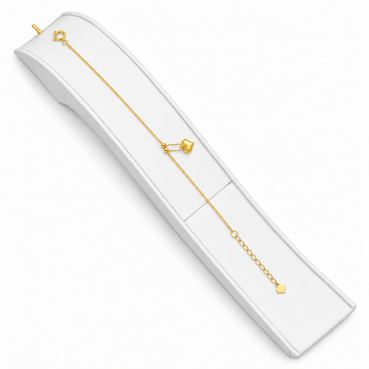 18K Golden Love Heart Charm Bracelet 0.900Gram