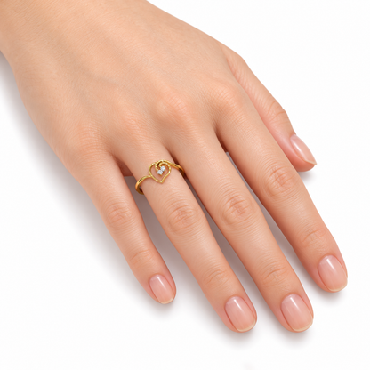 Diamond Double Heart Ring