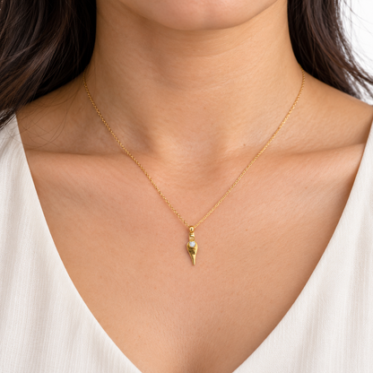 Diamond Cluster Teardrop Gold Pendant