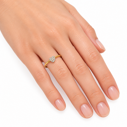 Diamond Heart Cluster Ring