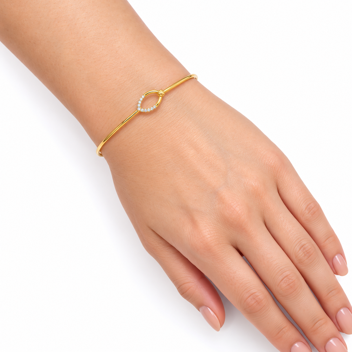 Circular Diamond Gold Bangle 2.570Gram