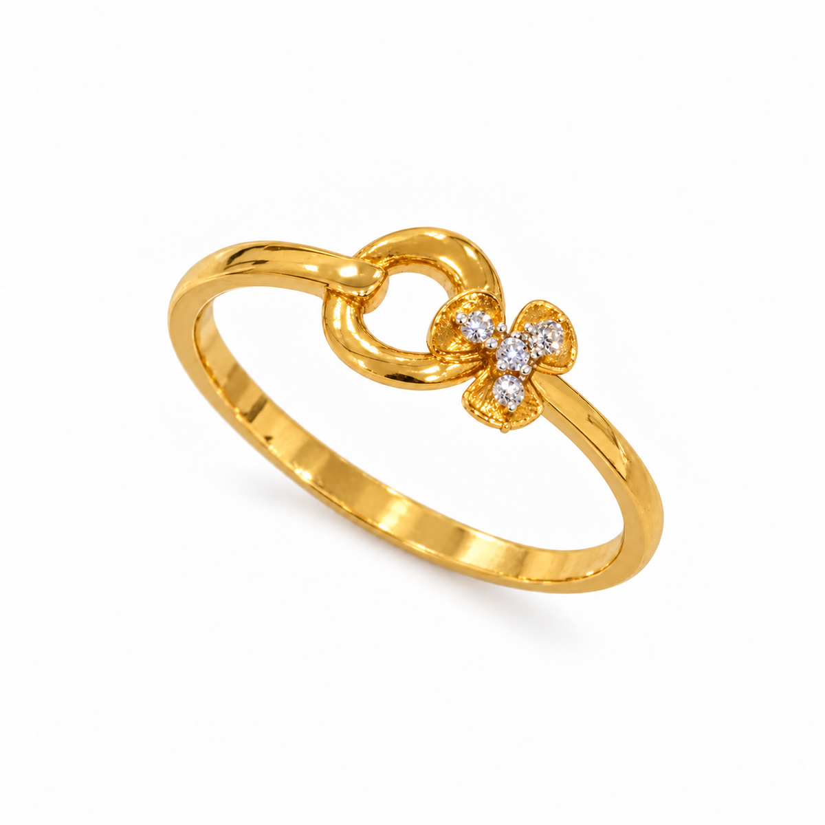 Diamond Floral Heart Ring