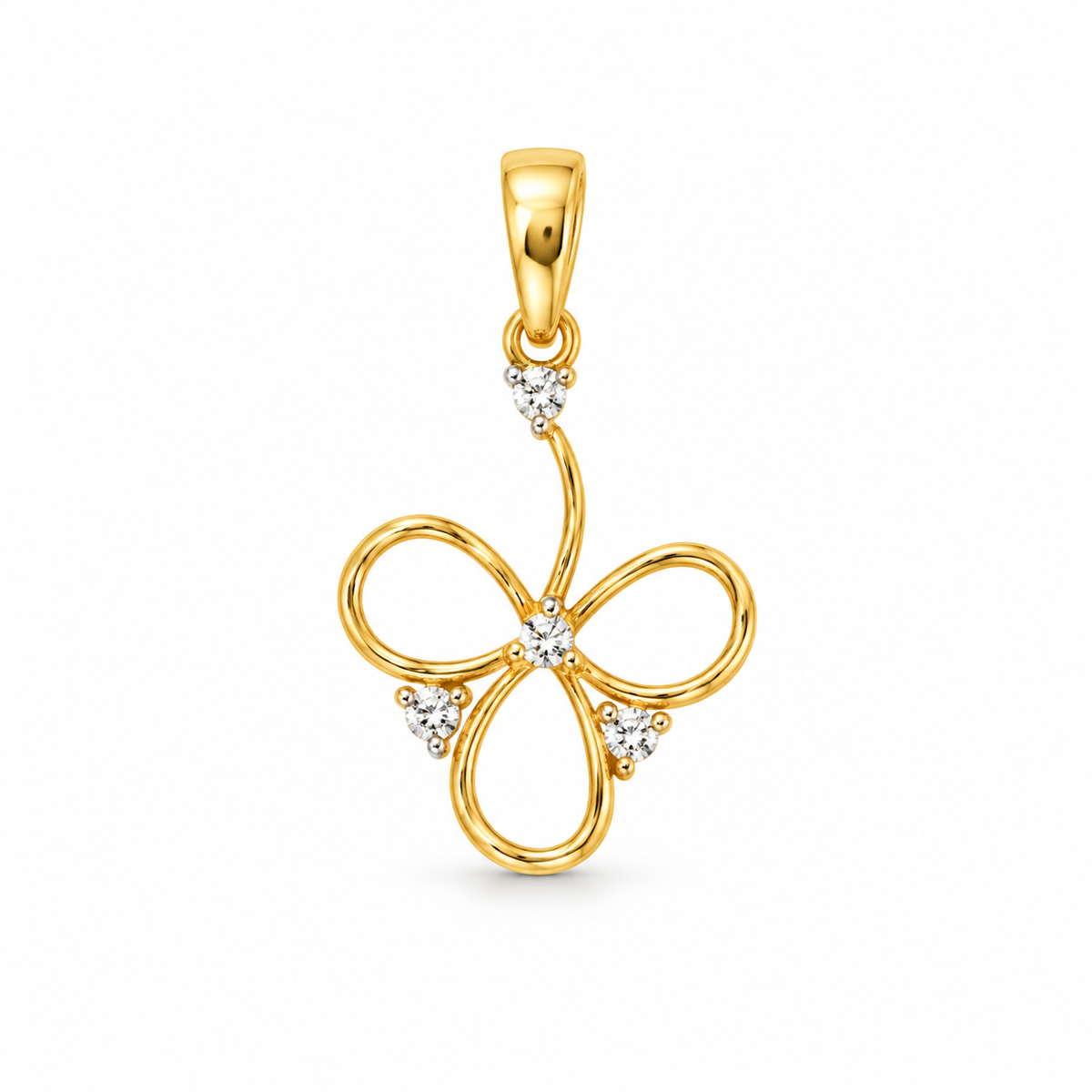 Diamond Floral Gold Pendant