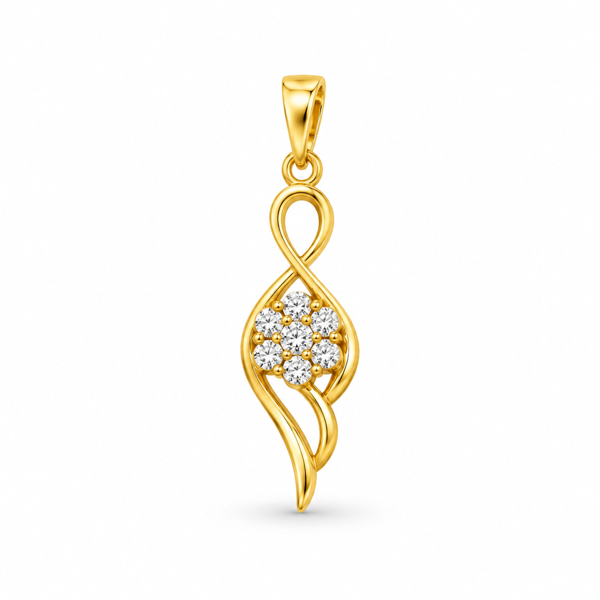 Infinity Floral Diamond Gold Pendant