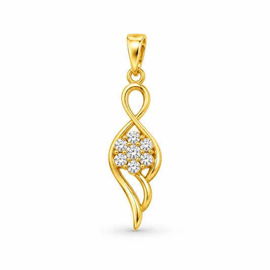 Infinity Floral Diamond Gold Pendant
