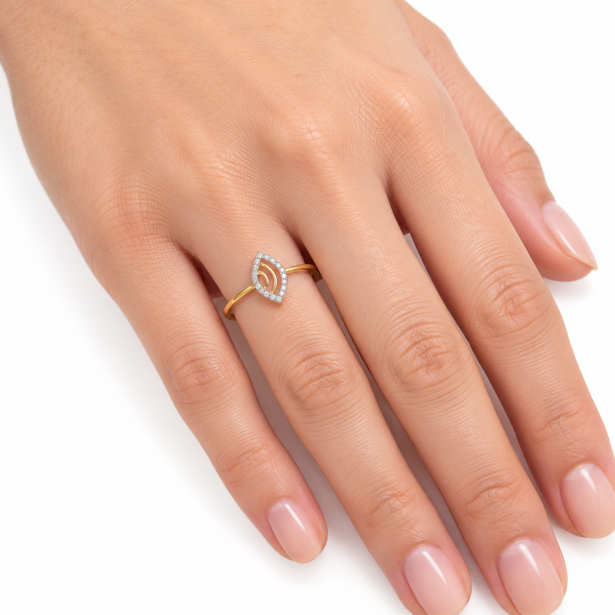 Diamond Marquise Leaf Ring