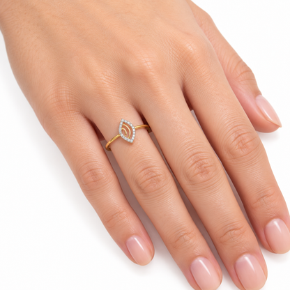 Diamond Marquise Leaf Ring