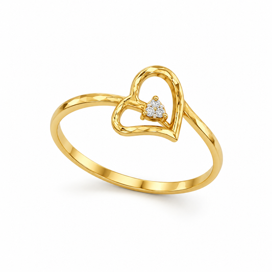 Diamond Open Heart Ring