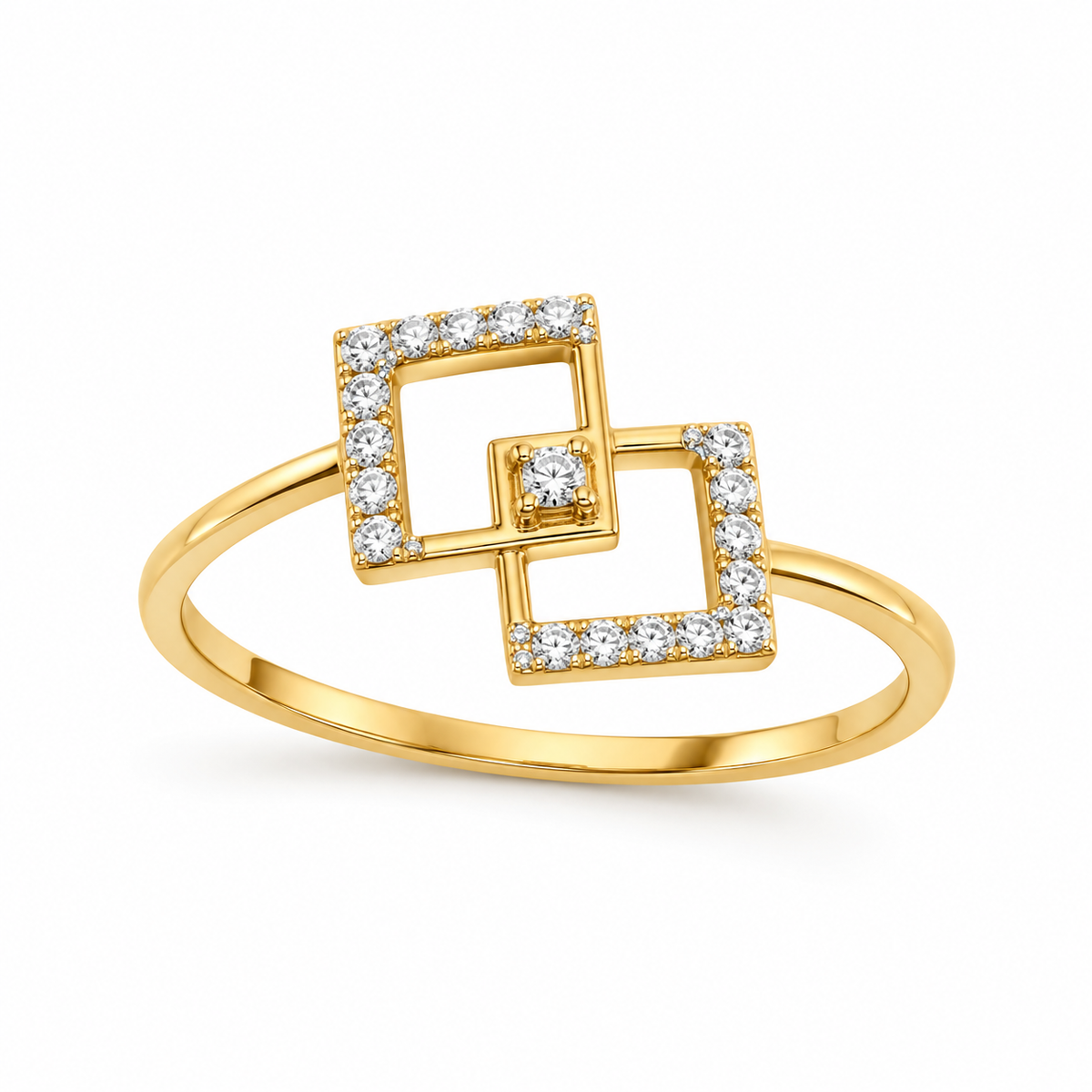 Diamond Geometric Square Ring