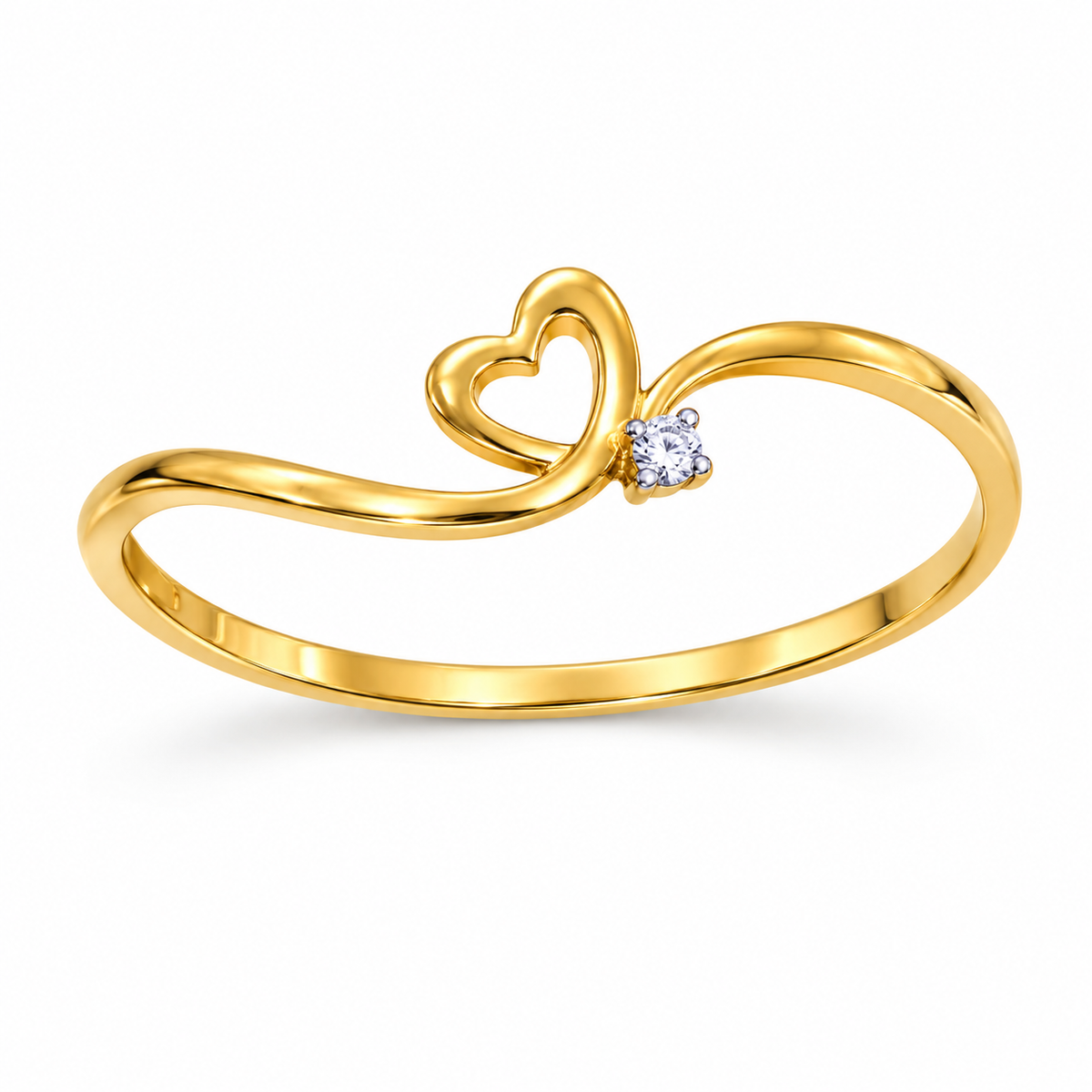 Diamond Heart Solitaire Ring