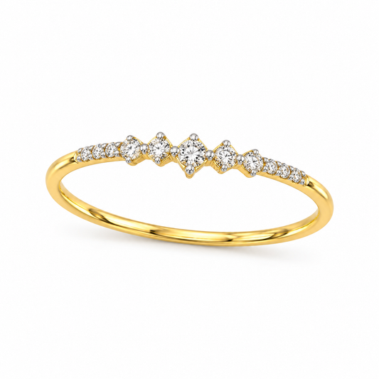 Diamond Five Stone Crown Ring