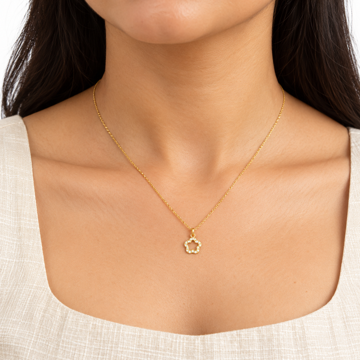 9K Gold Sparkling Blossom Pendant
