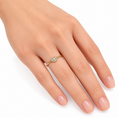Diamond Heart Cluster Ring