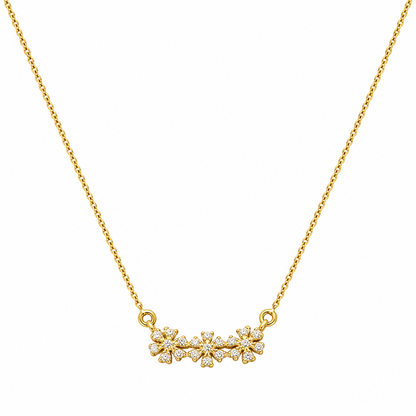9K Gold Floral Trio Necklace
