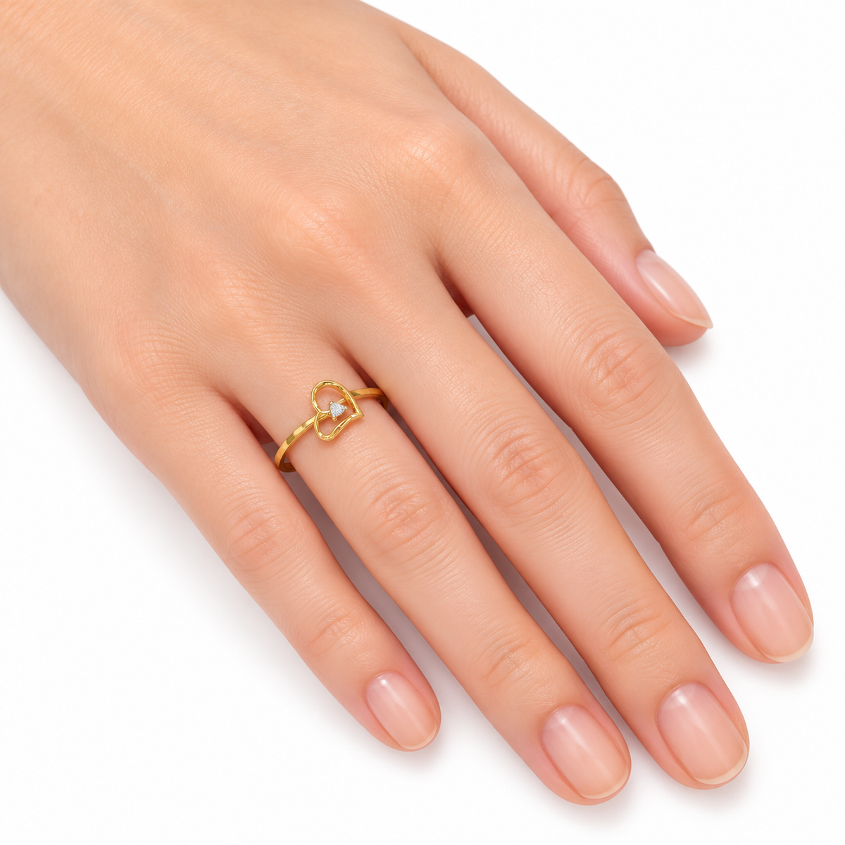 Diamond Open Heart Ring