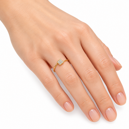 Diamond Square Cluster Ring