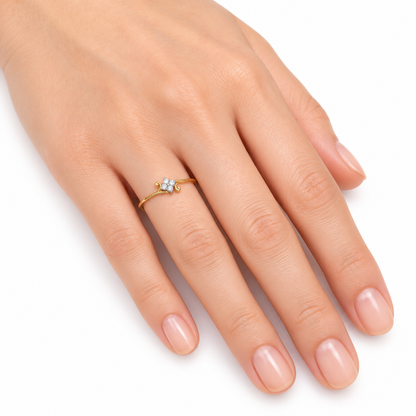 Diamond Floral Cluster Swirl Ring