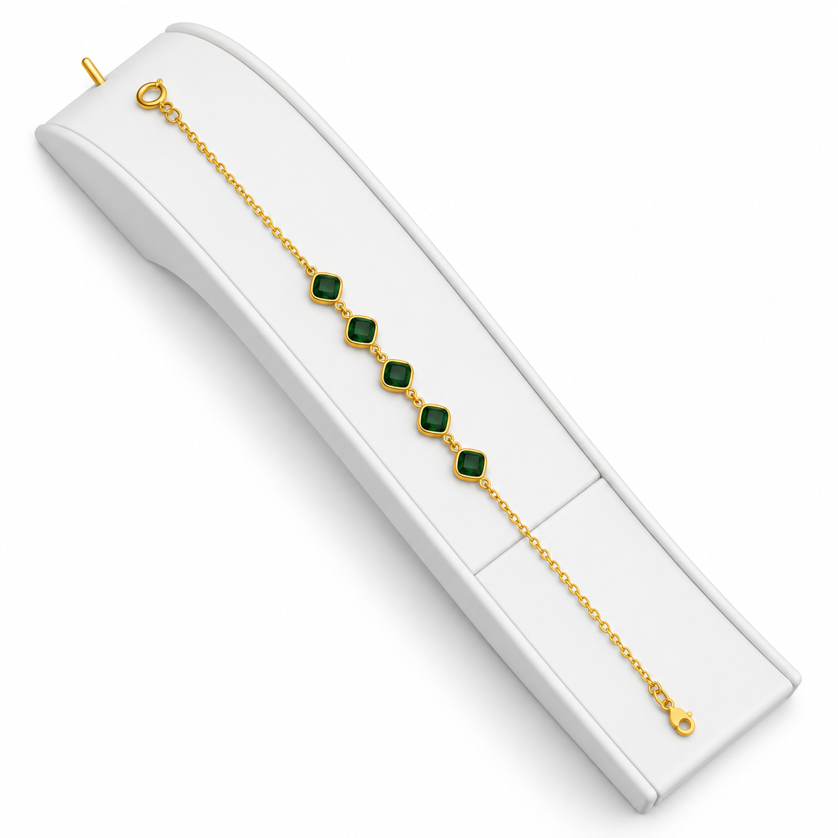 18K Emerald Elegance Four Stone Gold Bracelet 2.810Gram