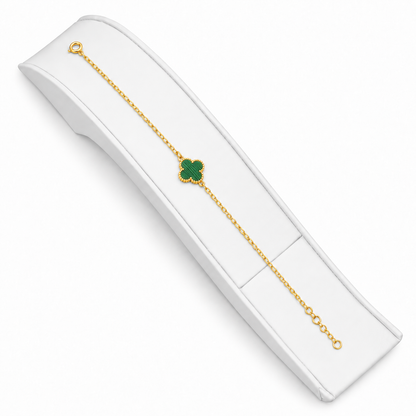 18K Emerald Grace Green Clover Bracelet 2.340Gram