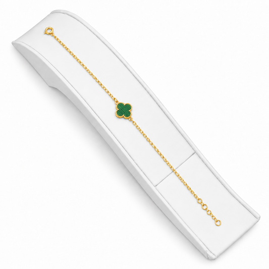 18K Emerald Grace Green Clover Bracelet 2.340Gram