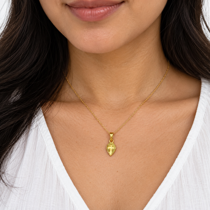 9K Gold Classic Cross Thali Pendant
