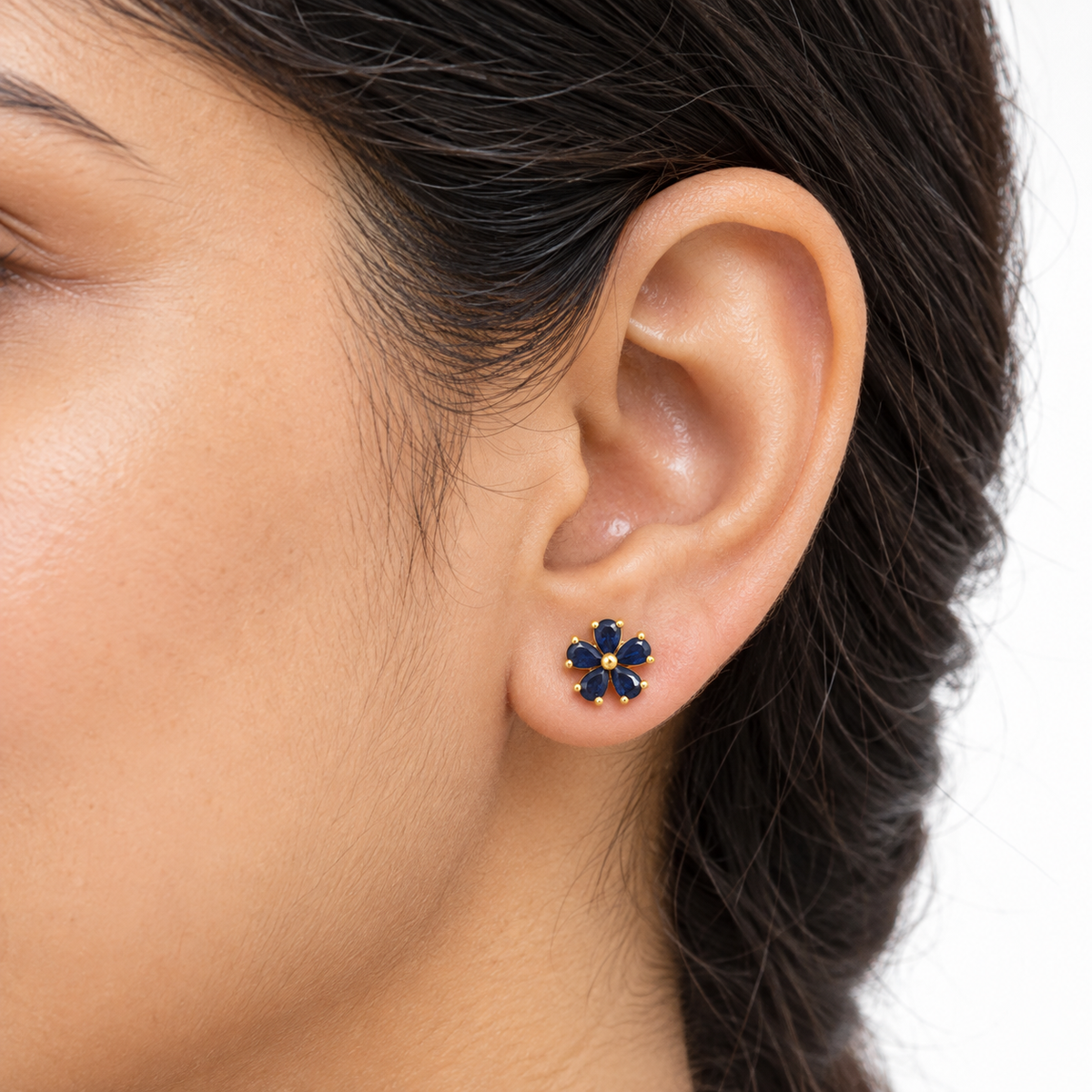 9K Gold Blue Blossom Studs
