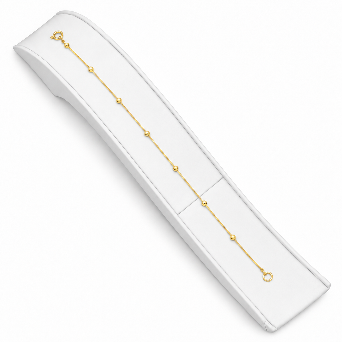 18K Golden Dazzle Seven Bead Bracelet 0.710Gram
