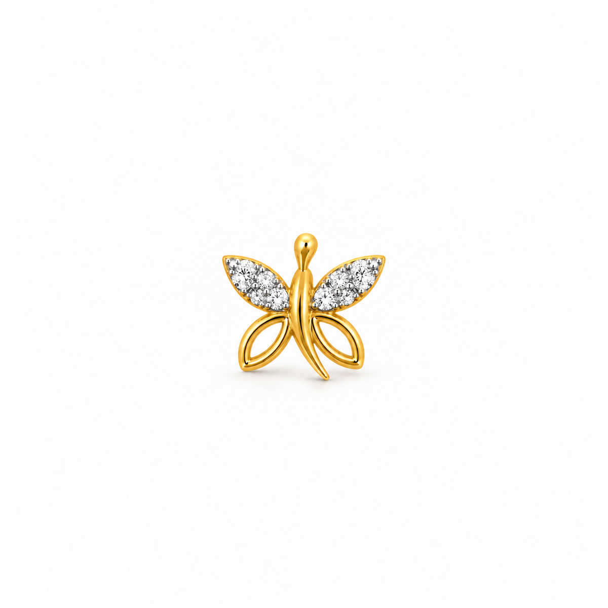 Golden Butterfly Diamond Nosepin