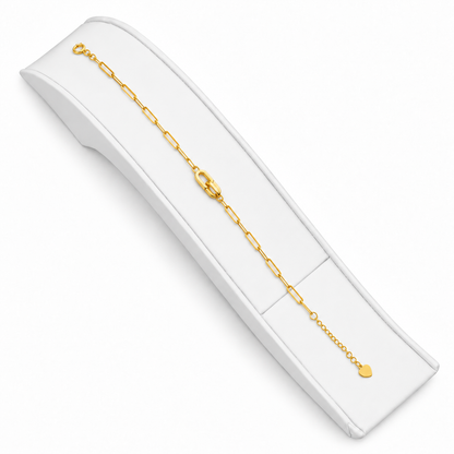 18K Golden Elegance Paperclip Link Bracelet 0.920Gram