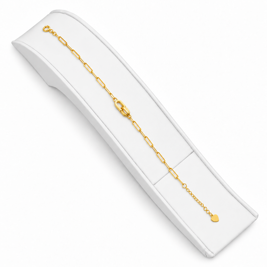 18K Golden Elegance Paperclip Link Bracelet 0.920Gram