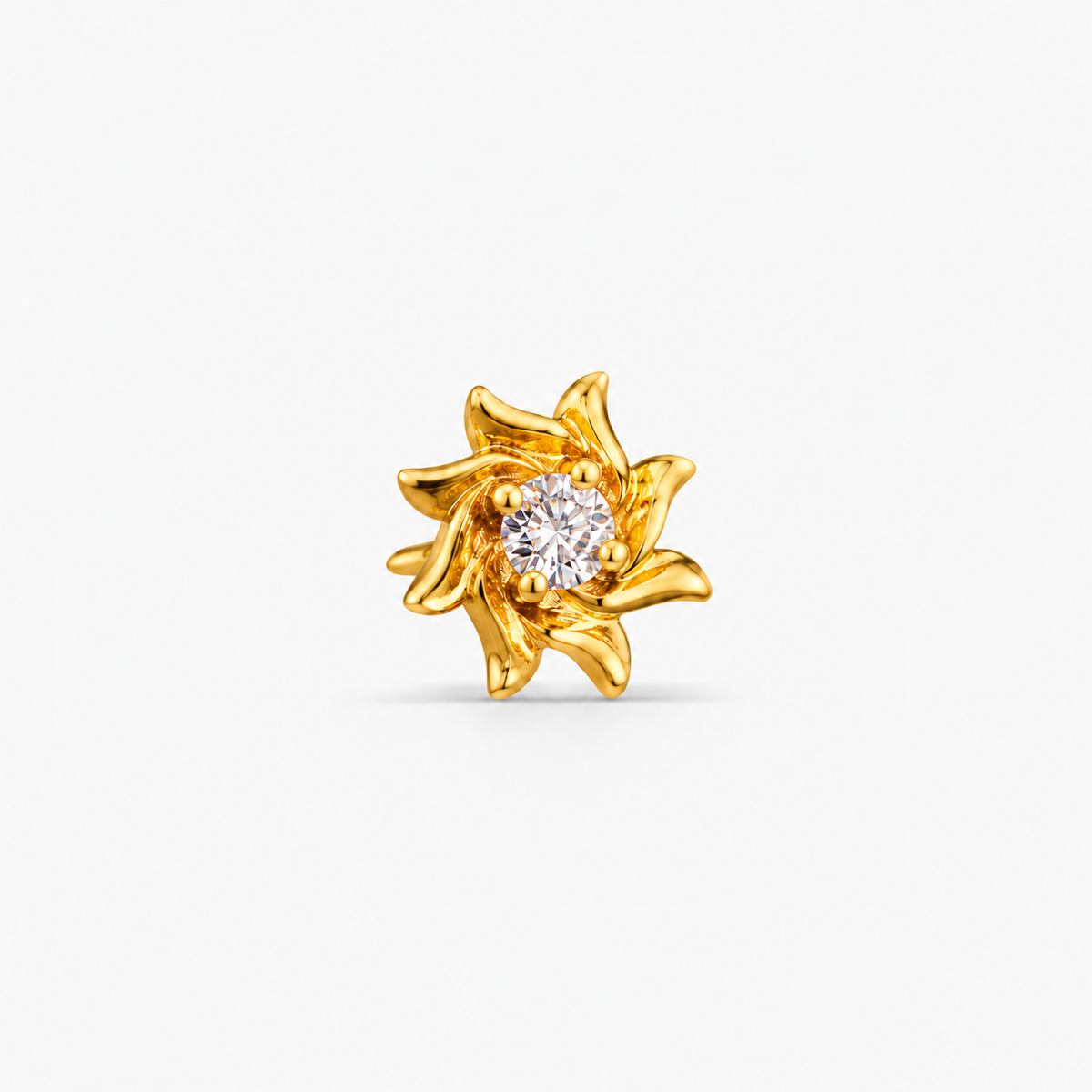Diamond Radiance Floral Stone Nose Pin 0.300Gram